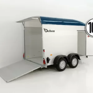 Debon Kofferanhänger C500 164x300cm H:200cm 2,0t|Alu|Polybug|Tür|blau-Neu