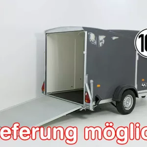 Debon Kofferanhänger Cargo 1300 Vollpoly 150x290cm H:160cm|Tür|grau-Neu