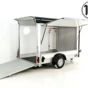 Debon Kofferanhänger C300 Sandwich 148x295cm H:190cm 1,3t|Alu|Polybug|Tür|Klappe|schwarz-Neu