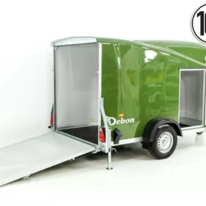 Debon Kofferanhänger Cargo 1300 Vollpoly 150x290cm H:160cm|Tür|olivgrün-Neu
