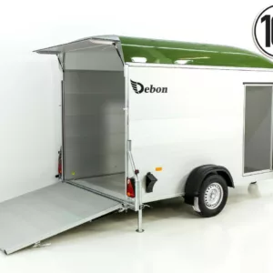 Debon Kofferanhänger C400 164x315cm H:200cm 1,3t|Alu, Polybug|Tür|olivgrün-Neu