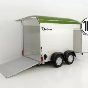 Debon Kofferanhänger C500 164x300cm H:200cm 2,0t|Alu|Polybug|Tür|olivgrün-Neu