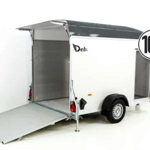 Debon Kofferanhänger C400 164x315cm H:200cm 1,3t|Alu, Polybug|Tür|grau-Neu