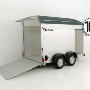 Debon Kofferanhänger C500 164x300cm H:200cm 2,0t|Alu|Polybug|Tür|grau-Neu