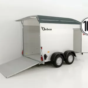 Debon Kofferanhänger C500 164x300cm H:200cm 2,6t|Alu|Polybug|Tür|grau-Neu