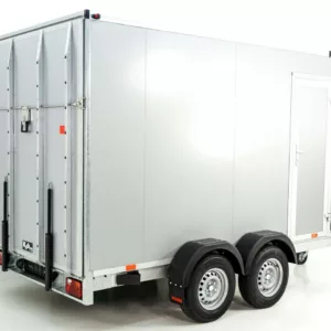 Vezeko Kofferanhänger 184x355cm Höhe:205cm 2,7t|45°|Tür|Rampe|silber-Neu