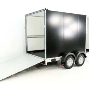 Vezeko Kofferanhänger 152x355cm Höhe:193cm 2,7t|Rampe|Tür|schwarz-Neu