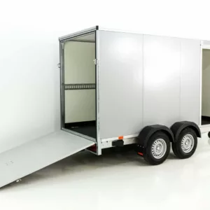 Vezeko Kofferanhänger 152x355cm Höhe:193cm 2,7t|Tür|Rampe|silber-Neu